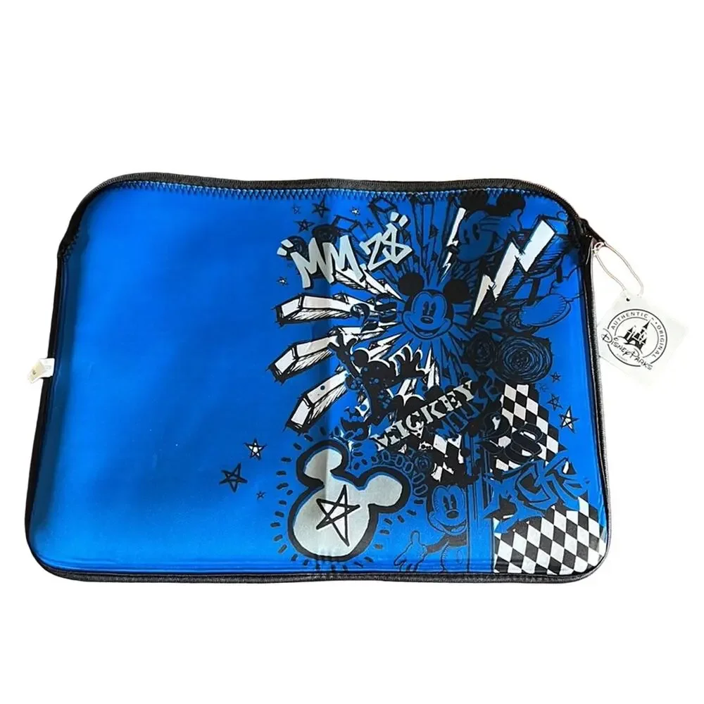 Walt Disney World Parks Graffiti Print Reversible Laptop Sleeve Case NWT